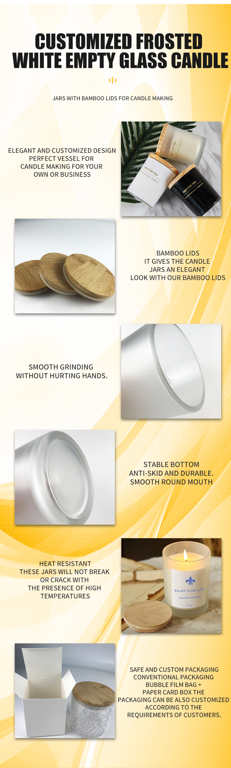 Wholesale Custom Logo Luxury 8OZ 10OZ Container White Thick Empty ...