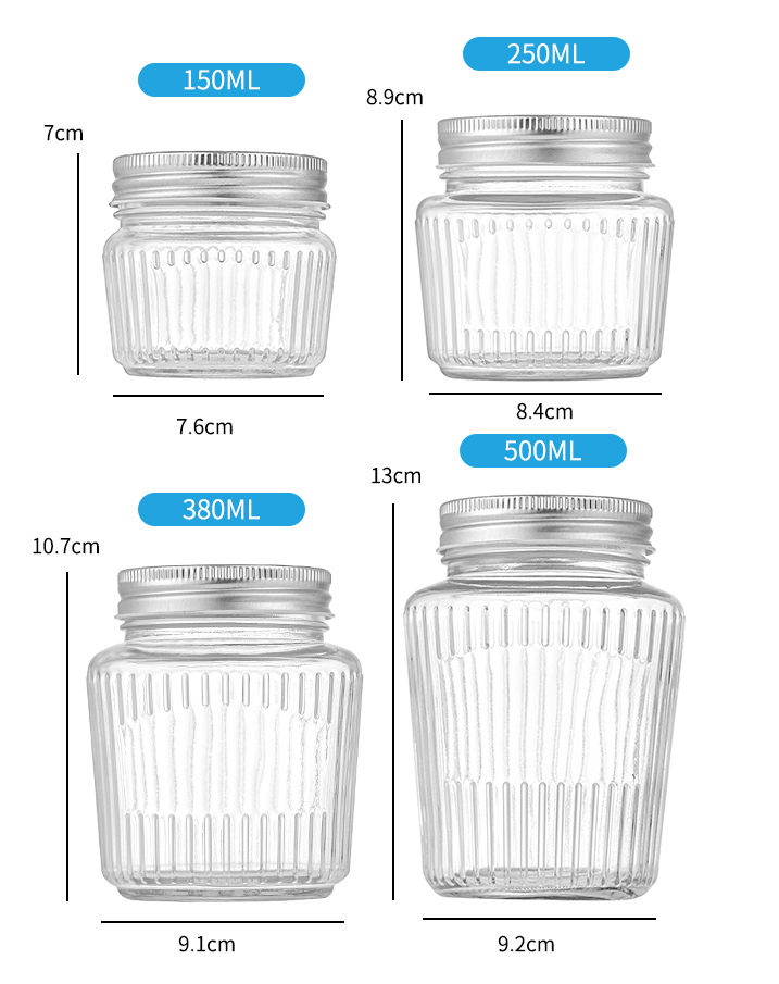  Glass containers with lids