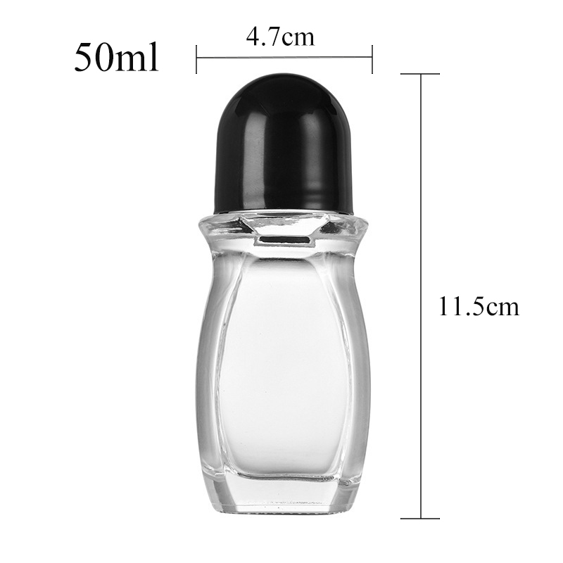 Transparent glass roller bottle for aromatherapy