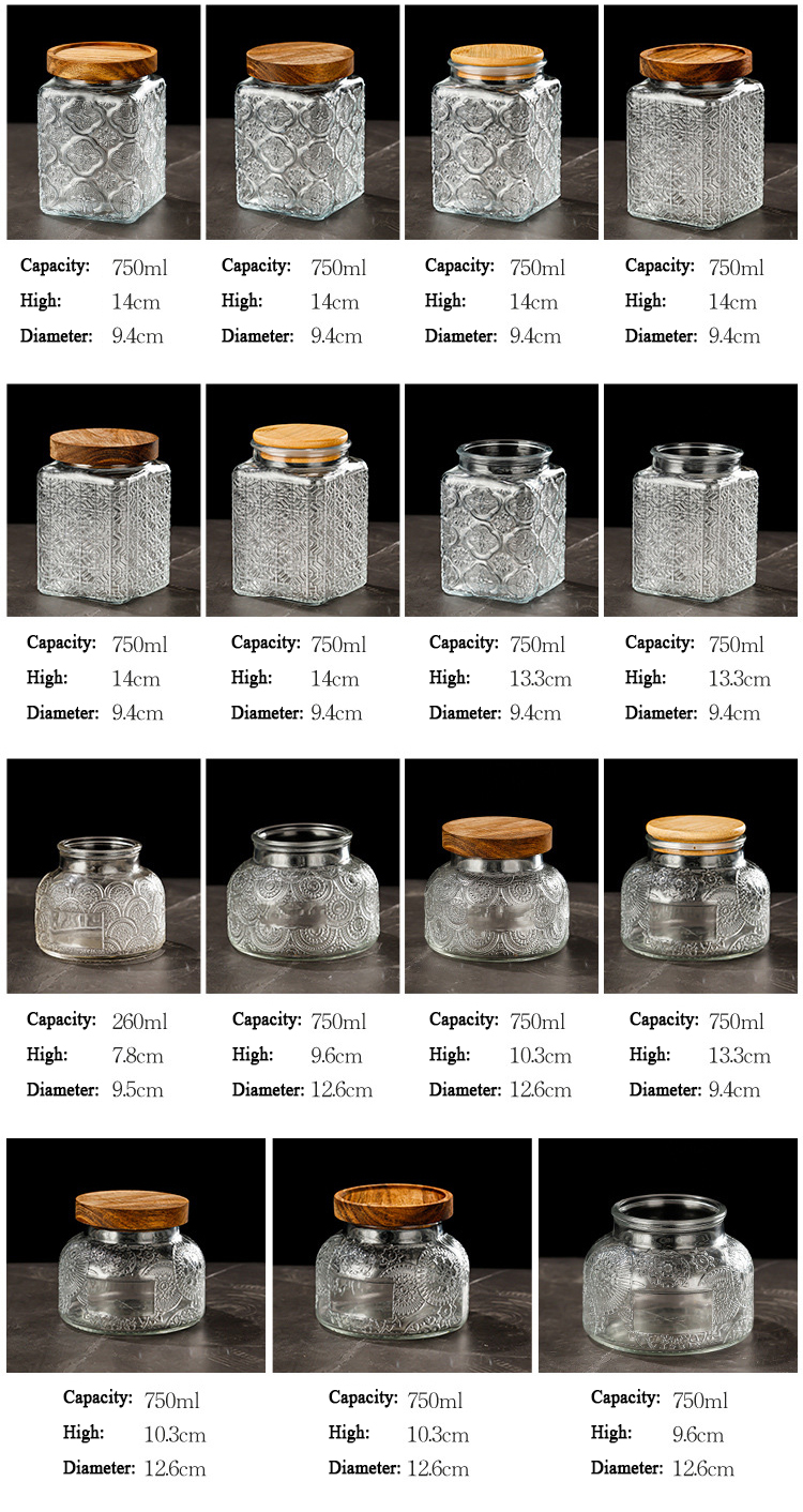 glass storage jar size