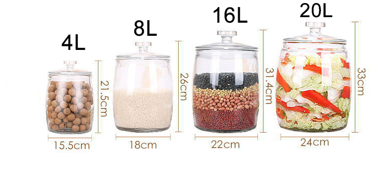 Round Food Storage Glass Jar