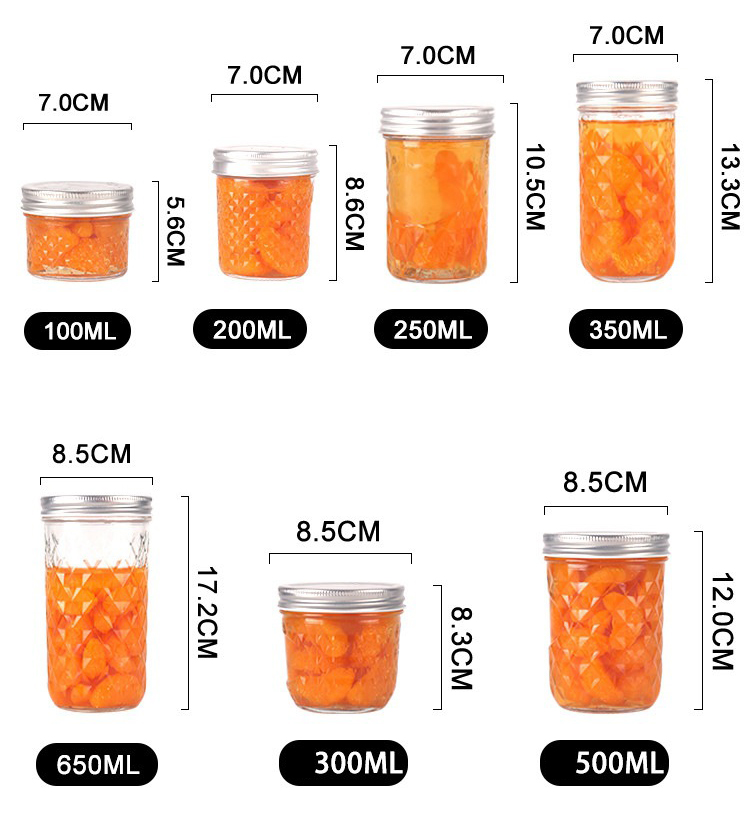 Mason glass jar size